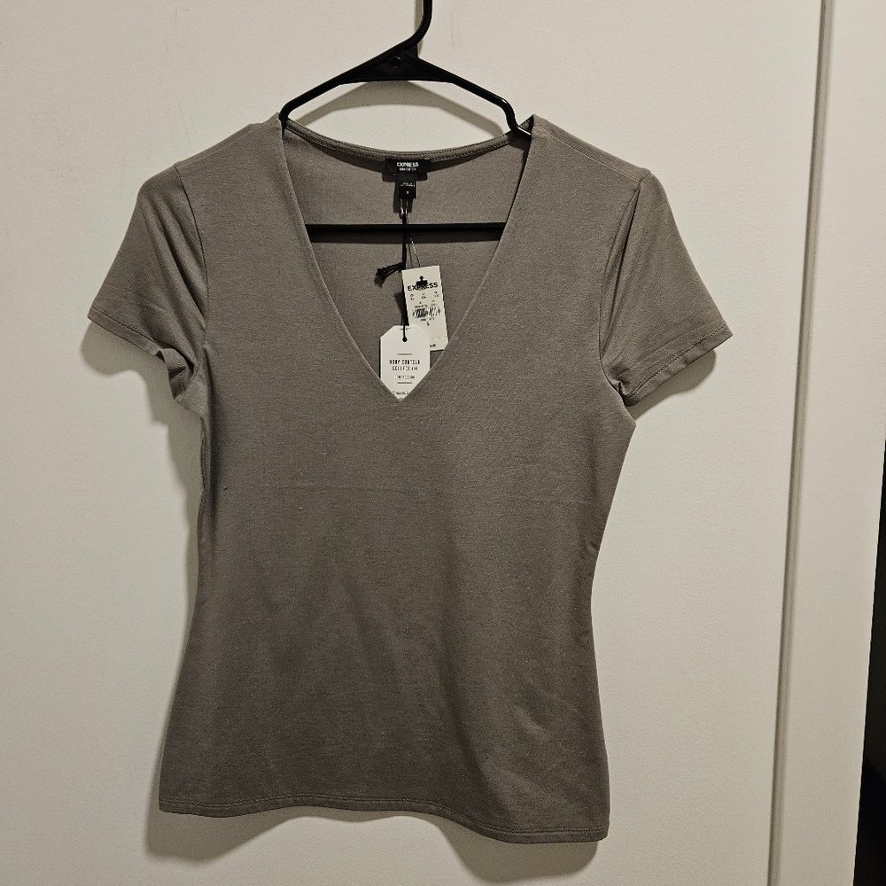 Olive V-Neck Top